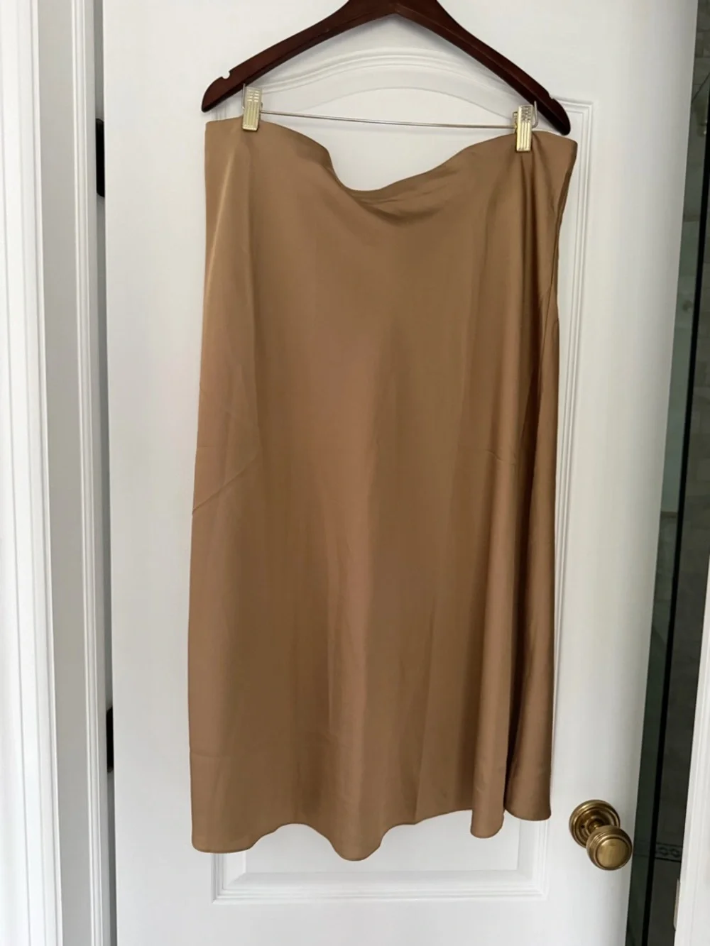 J.Crew Gwyneth Slip Skirt XXL Champagne Satin Midi NWT